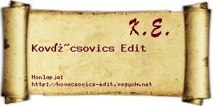 Kovácsovics Edit névjegykártya