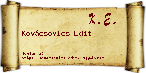 Kovácsovics Edit névjegykártya