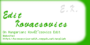 edit kovacsovics business card